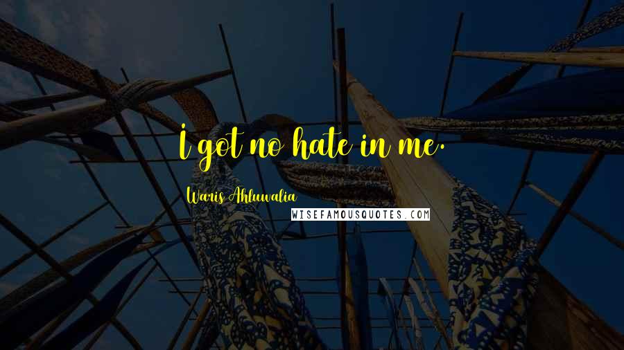 Waris Ahluwalia Quotes: I got no hate in me.