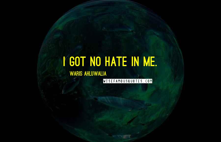 Waris Ahluwalia Quotes: I got no hate in me.