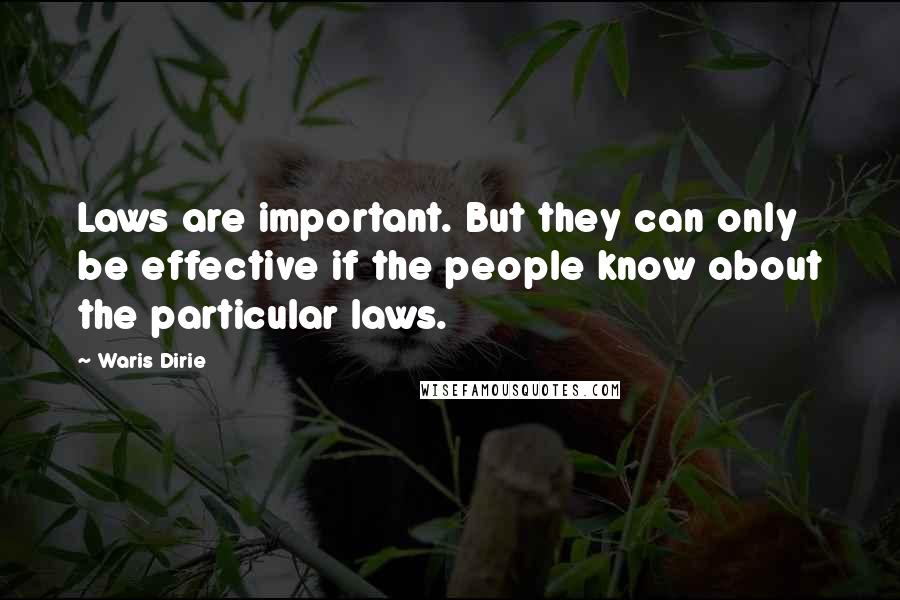 Waris Dirie Quotes: Laws are important. But they can only be effective if the people know about the particular laws.