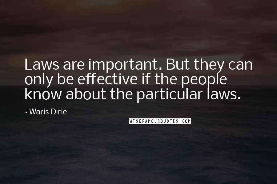 Waris Dirie Quotes: Laws are important. But they can only be effective if the people know about the particular laws.