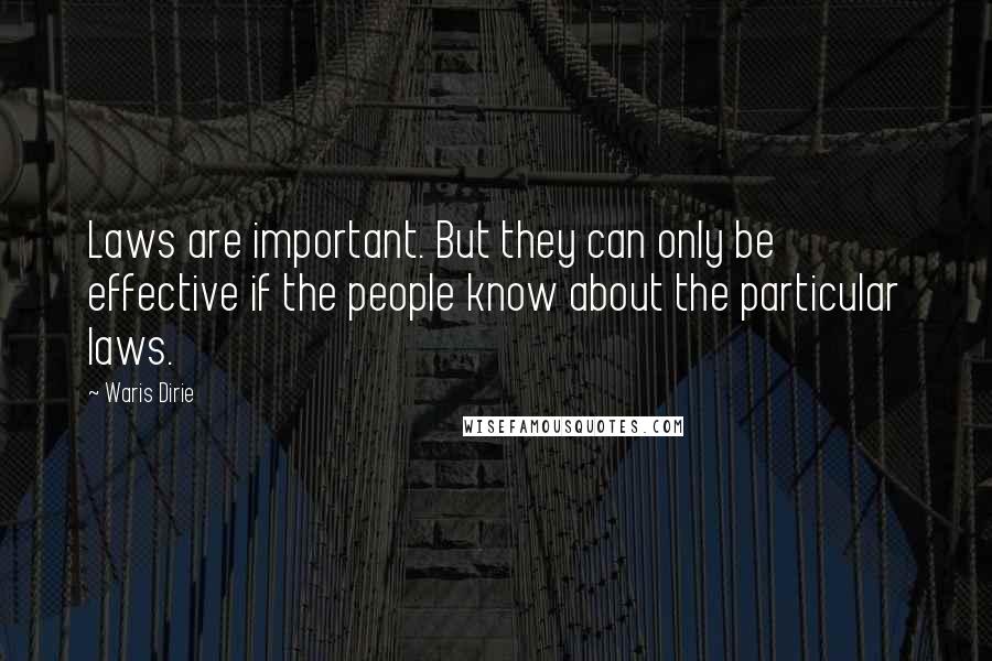 Waris Dirie Quotes: Laws are important. But they can only be effective if the people know about the particular laws.