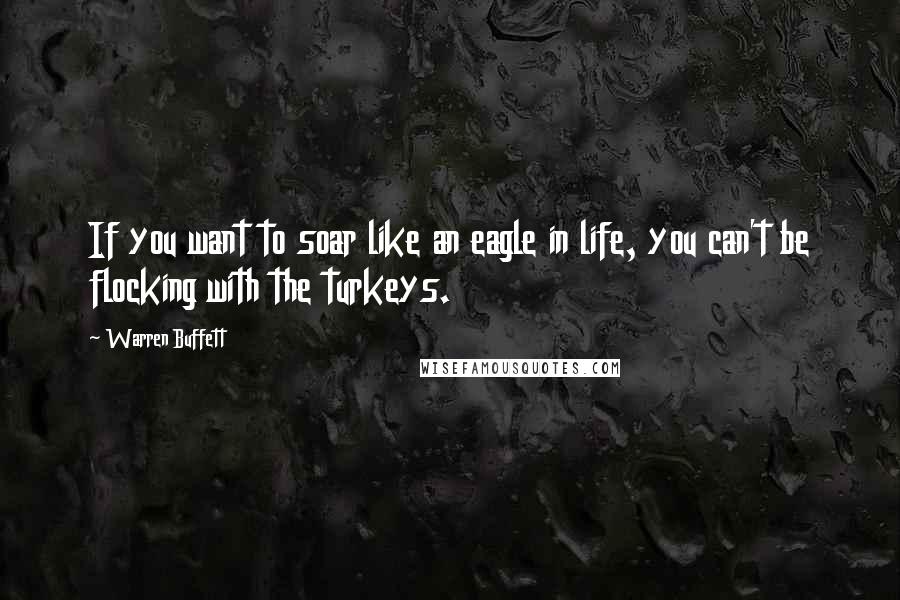 Warren Buffett Quotes: If you want to soar like an eagle in life, you can't be flocking with the turkeys.