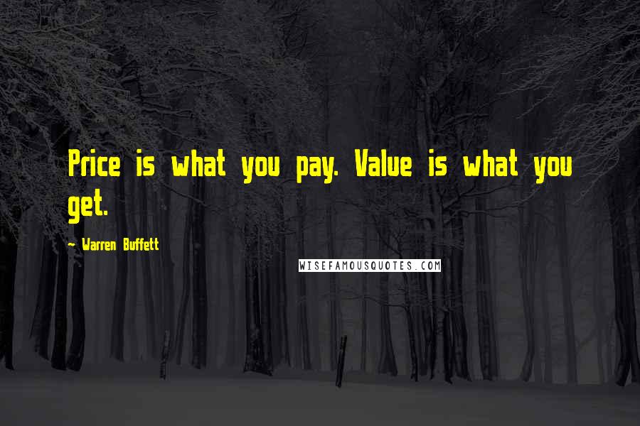 Warren Buffett Quotes: Price is what you pay. Value is what you get.
