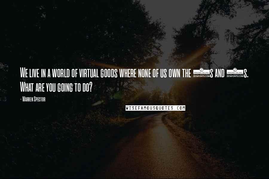 Warren Spector Quotes: We live in a world of virtual goods where none of us own the 0s and 1s. What are you going to do?