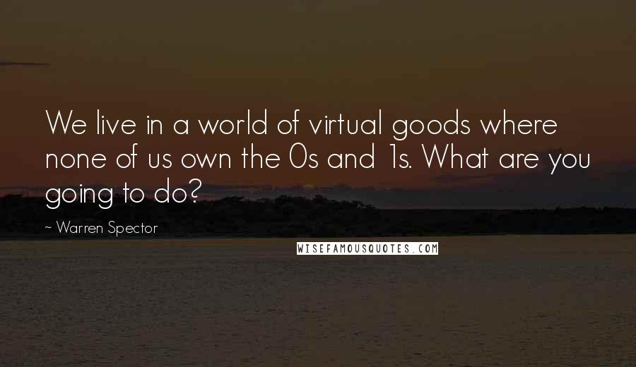 Warren Spector Quotes: We live in a world of virtual goods where none of us own the 0s and 1s. What are you going to do?