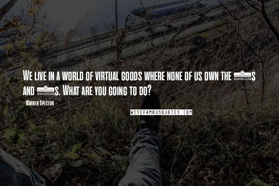 Warren Spector Quotes: We live in a world of virtual goods where none of us own the 0s and 1s. What are you going to do?