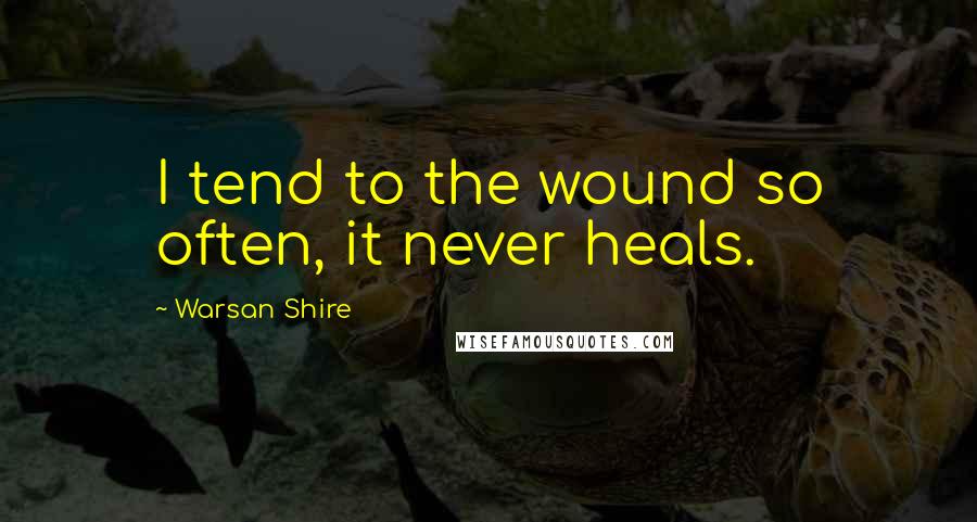 Warsan Shire Quotes: I tend to the wound so often, it never heals.