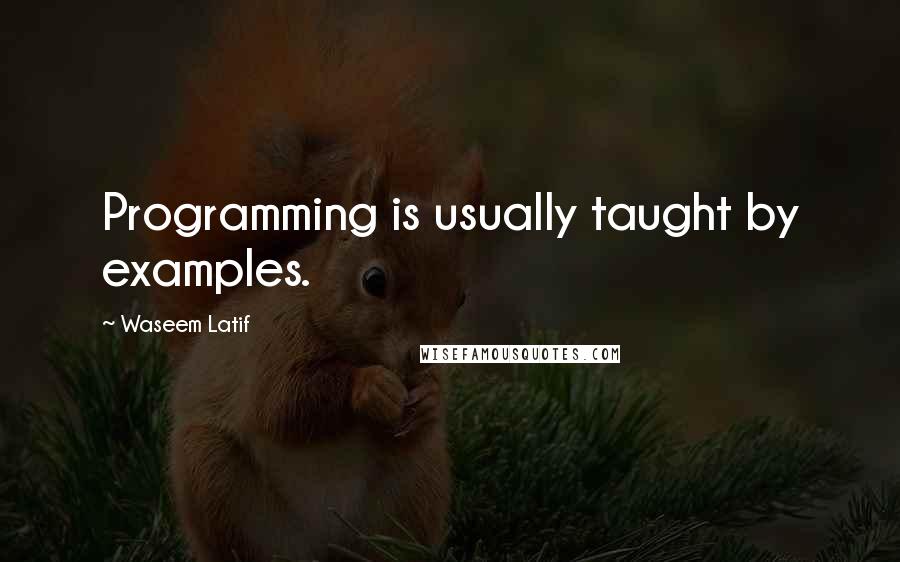 Waseem Latif Quotes: Programming is usually taught by examples.