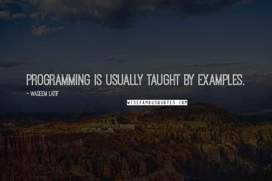 Waseem Latif Quotes: Programming is usually taught by examples.