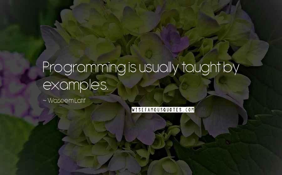 Waseem Latif Quotes: Programming is usually taught by examples.