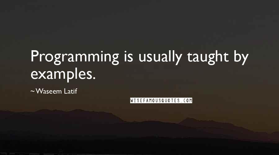 Waseem Latif Quotes: Programming is usually taught by examples.