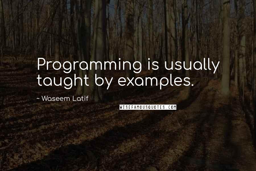 Waseem Latif Quotes: Programming is usually taught by examples.
