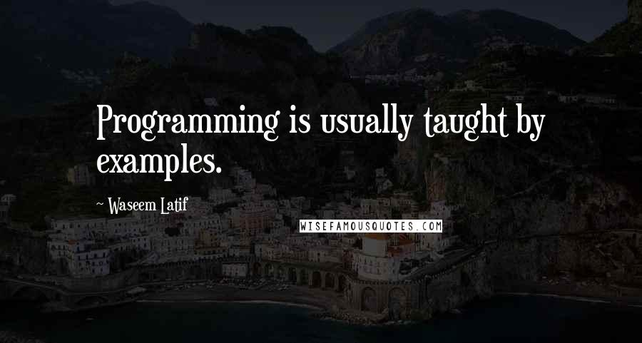 Waseem Latif Quotes: Programming is usually taught by examples.