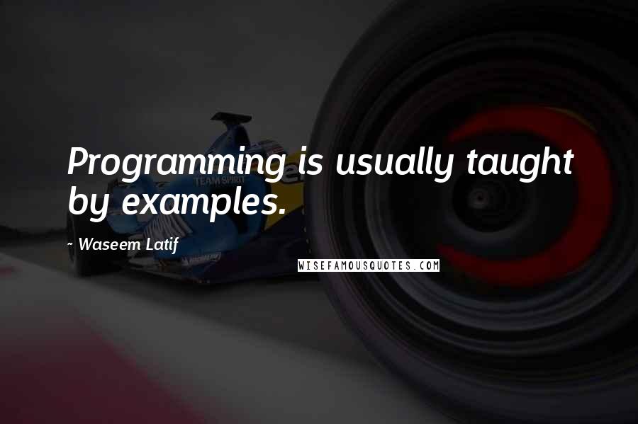 Waseem Latif Quotes: Programming is usually taught by examples.