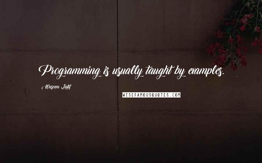 Waseem Latif Quotes: Programming is usually taught by examples.
