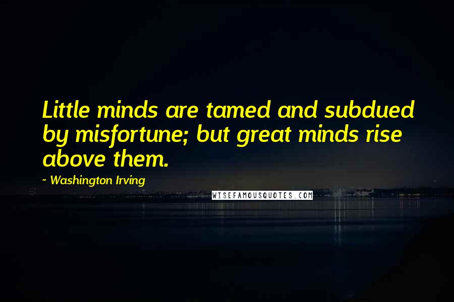 Washington Irving Quotes: Little minds are tamed and subdued by misfortune; but great minds rise above them.