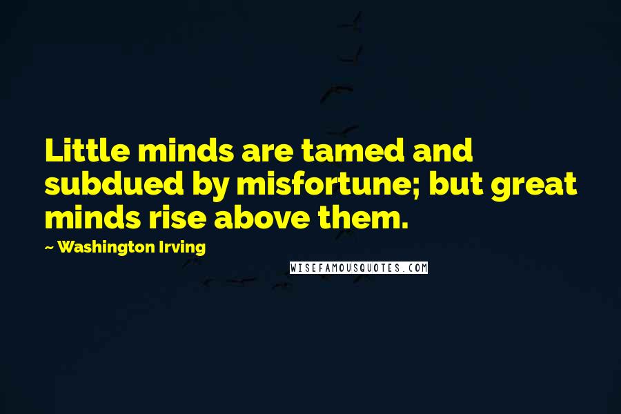 Washington Irving Quotes: Little minds are tamed and subdued by misfortune; but great minds rise above them.