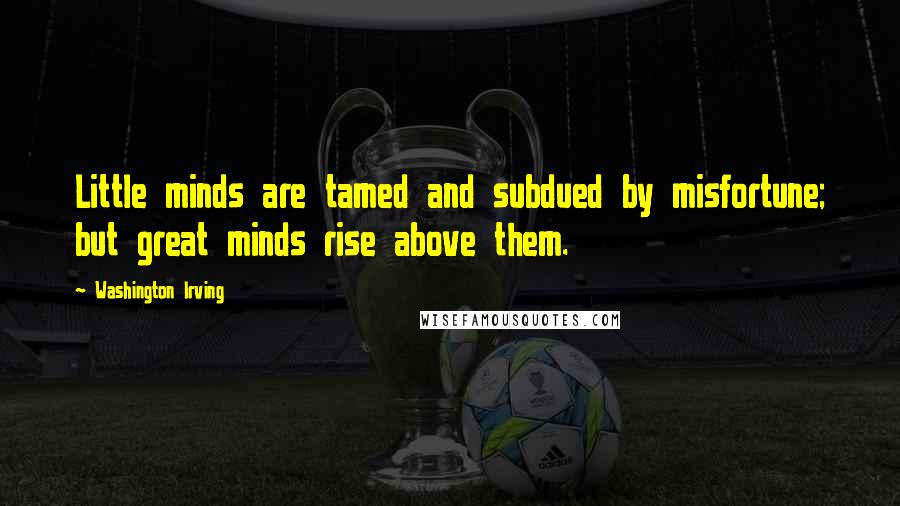 Washington Irving Quotes: Little minds are tamed and subdued by misfortune; but great minds rise above them.