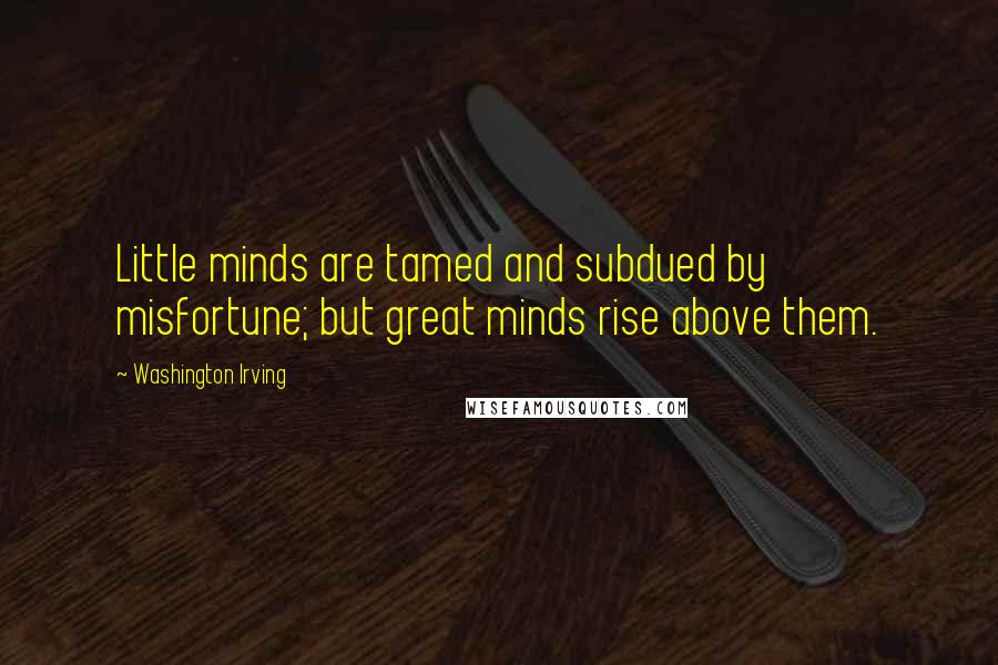 Washington Irving Quotes: Little minds are tamed and subdued by misfortune; but great minds rise above them.