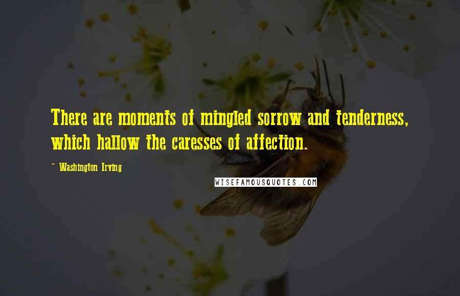Washington Irving Quotes: There are moments of mingled sorrow and tenderness, which hallow the caresses of affection.
