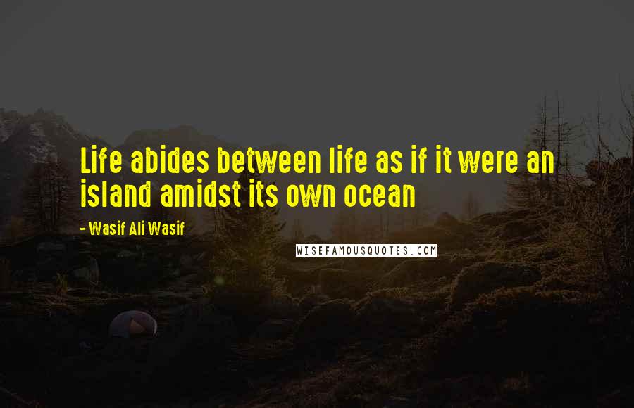 Wasif Ali Wasif Quotes: Life abides between life as if it were an island amidst its own ocean