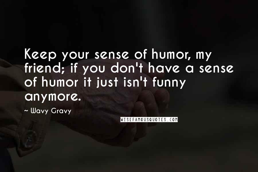 Wavy Gravy Quotes: Keep your sense of humor, my friend; if you don't have a sense of humor it just isn't funny anymore.