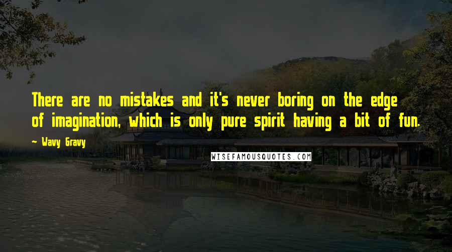 Wavy Gravy Quotes: There are no mistakes and it's never boring on the edge of imagination, which is only pure spirit having a bit of fun.