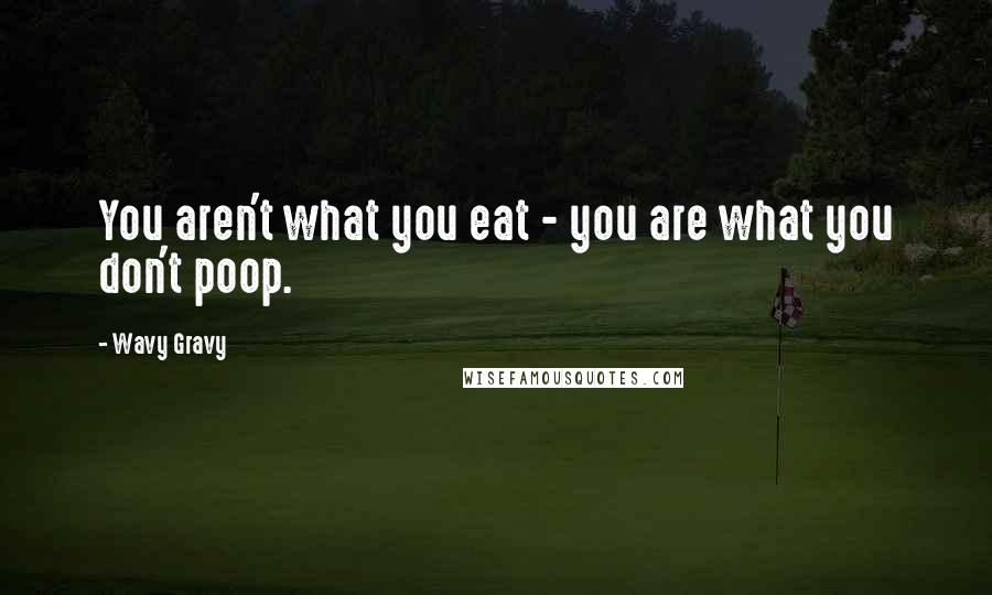 Wavy Gravy Quotes: You aren't what you eat - you are what you don't poop.