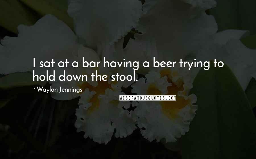 Waylon Jennings Quotes: I sat at a bar having a beer trying to hold down the stool.