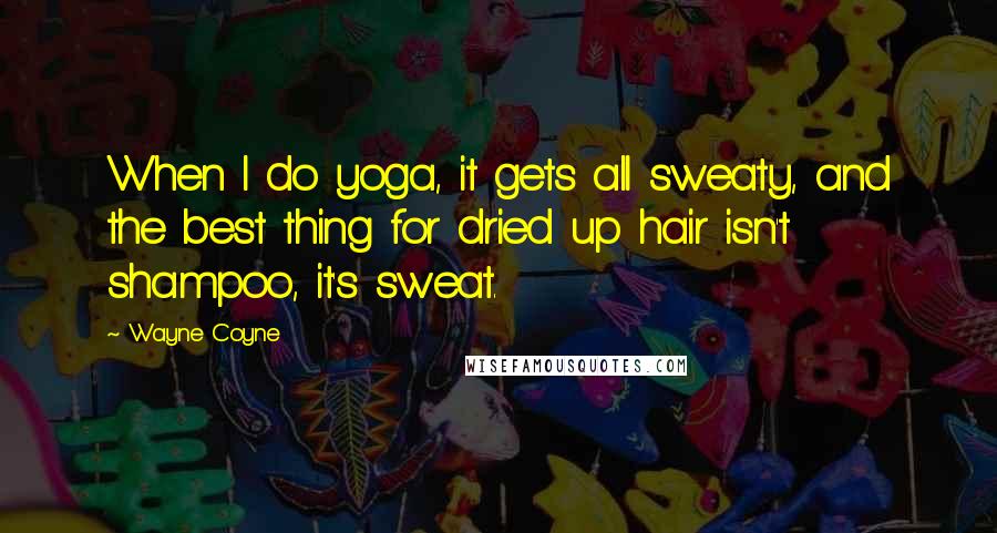 Wayne Coyne Quotes: When I do yoga, it gets all sweaty, and the best thing for dried up hair isn't shampoo, it's sweat.