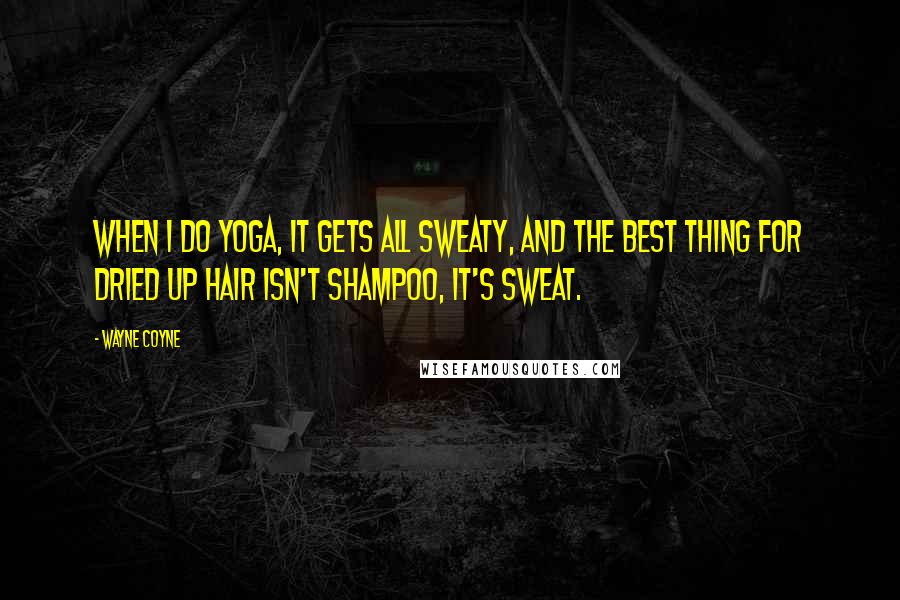 Wayne Coyne Quotes: When I do yoga, it gets all sweaty, and the best thing for dried up hair isn't shampoo, it's sweat.