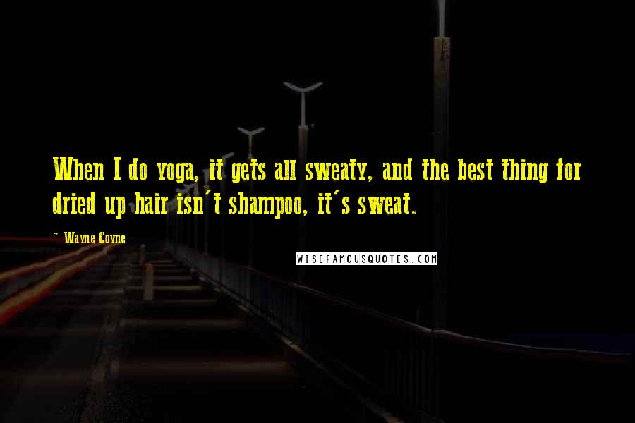 Wayne Coyne Quotes: When I do yoga, it gets all sweaty, and the best thing for dried up hair isn't shampoo, it's sweat.