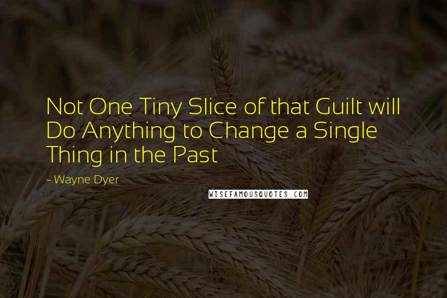 Wayne Dyer Quotes: Not One Tiny Slice of that Guilt will Do Anything to Change a Single Thing in the Past