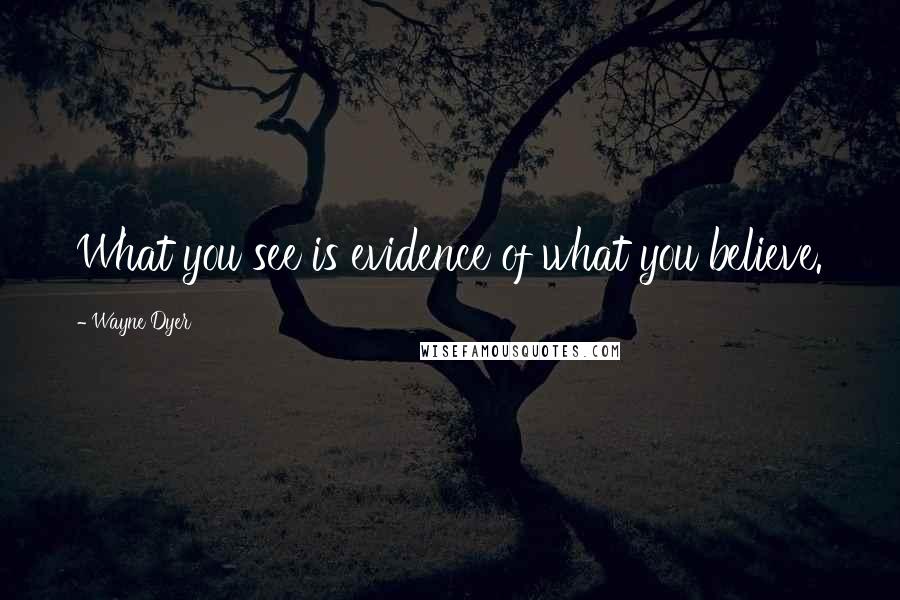 Wayne Dyer Quotes: What you see is evidence of what you believe.