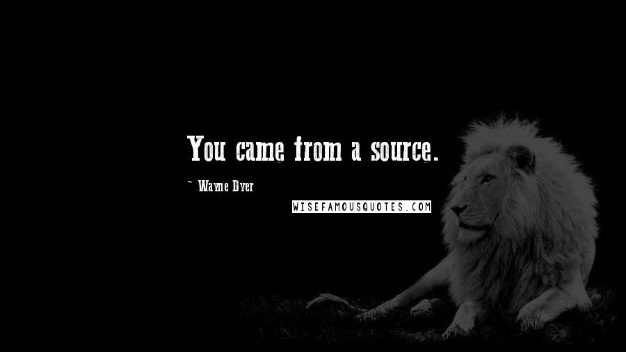 Wayne Dyer Quotes: You came from a source.