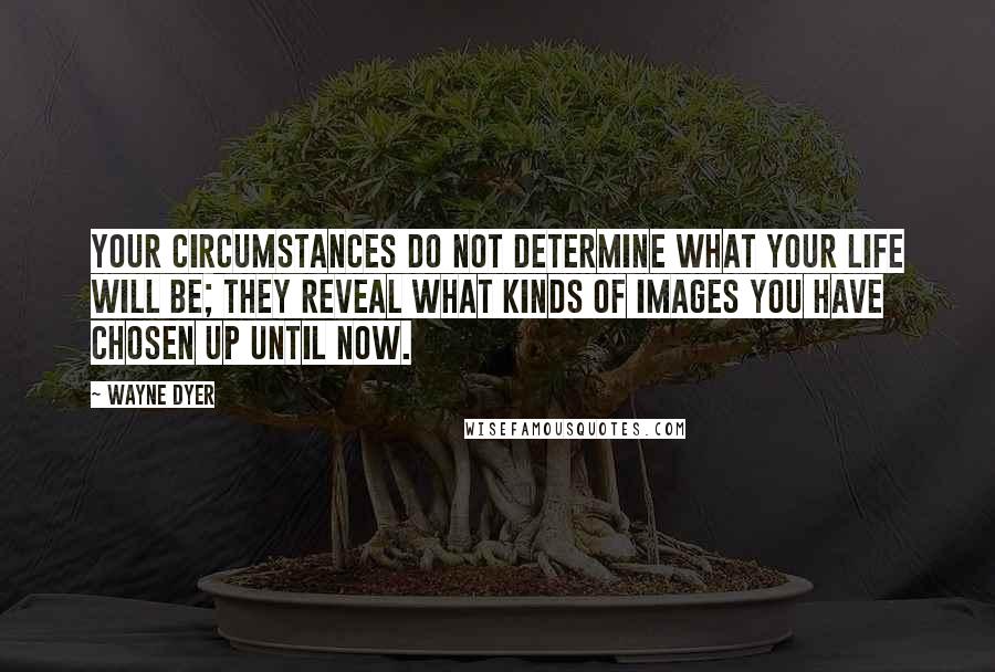 Wayne Dyer Quotes: Your circumstances do not determine what your life will be; they reveal what kinds of images you have chosen up until now.