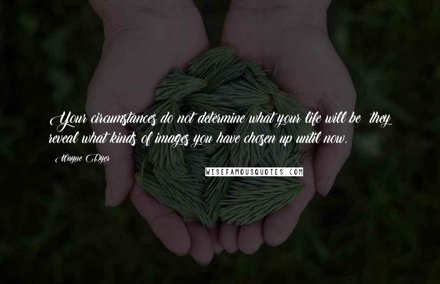 Wayne Dyer Quotes: Your circumstances do not determine what your life will be; they reveal what kinds of images you have chosen up until now.