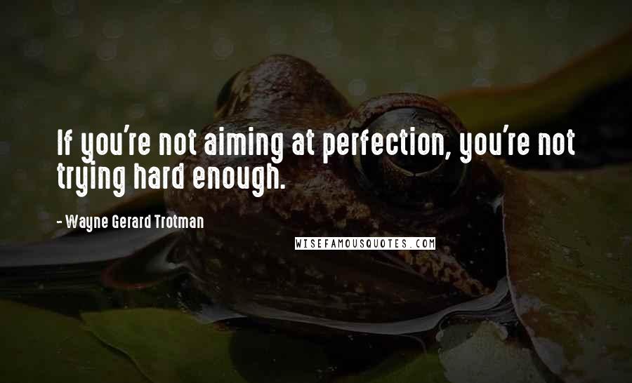 Wayne Gerard Trotman Quotes: If you're not aiming at perfection, you're not trying hard enough.