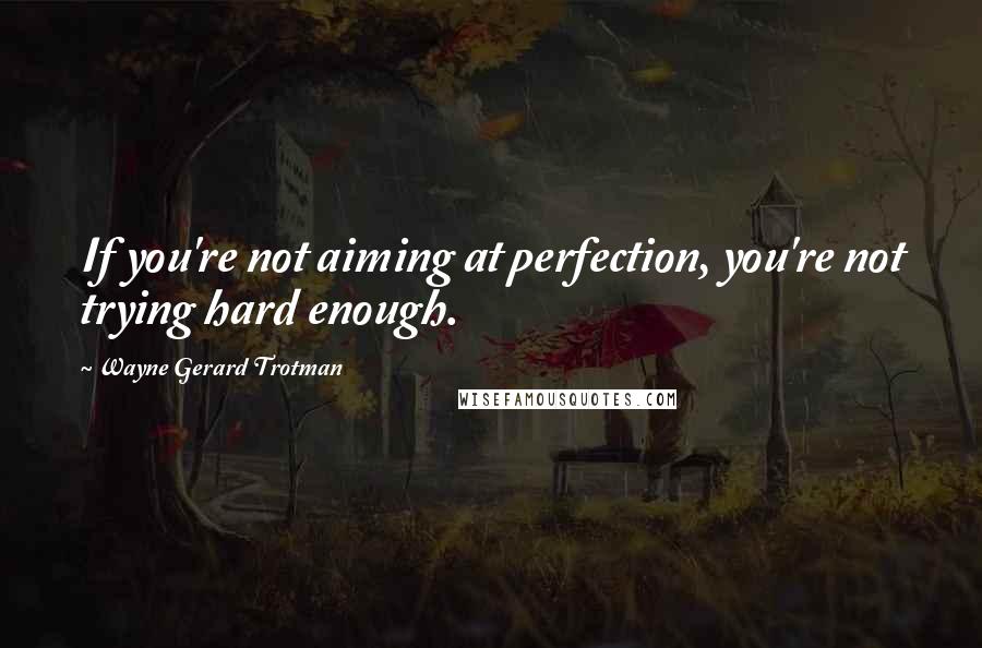 Wayne Gerard Trotman Quotes: If you're not aiming at perfection, you're not trying hard enough.