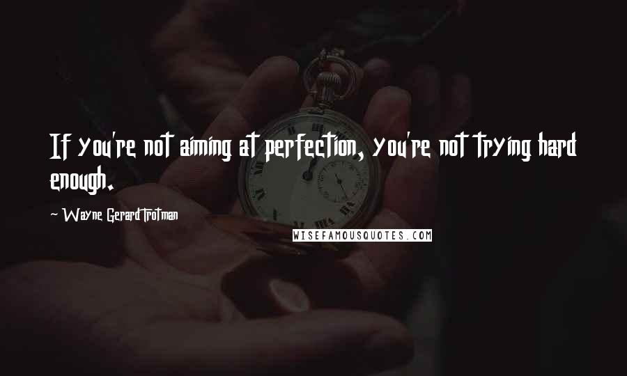 Wayne Gerard Trotman Quotes: If you're not aiming at perfection, you're not trying hard enough.