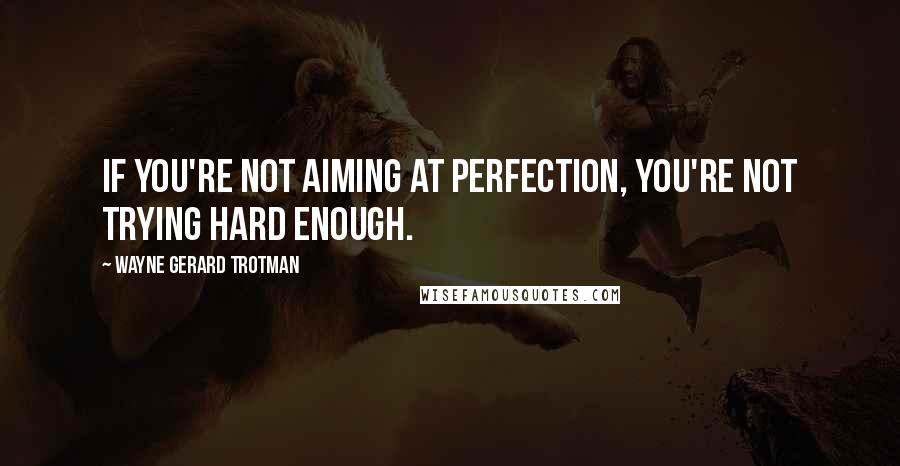 Wayne Gerard Trotman Quotes: If you're not aiming at perfection, you're not trying hard enough.