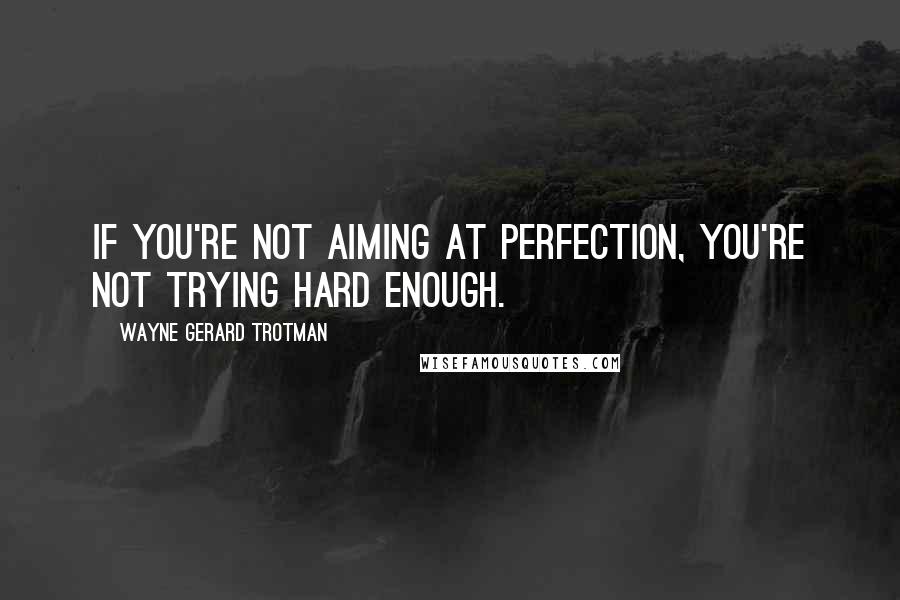 Wayne Gerard Trotman Quotes: If you're not aiming at perfection, you're not trying hard enough.