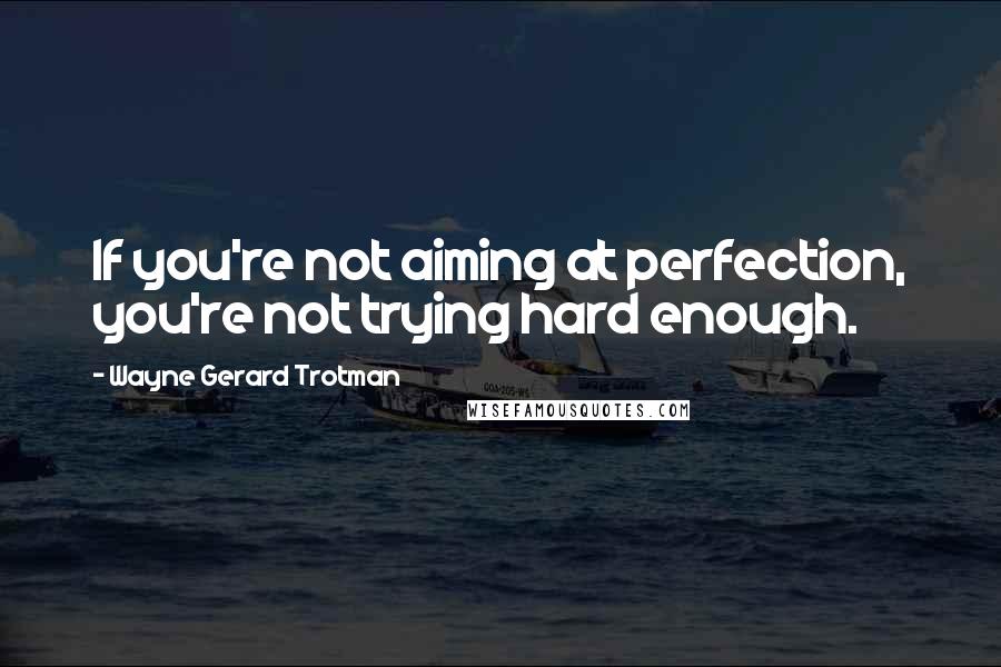 Wayne Gerard Trotman Quotes: If you're not aiming at perfection, you're not trying hard enough.