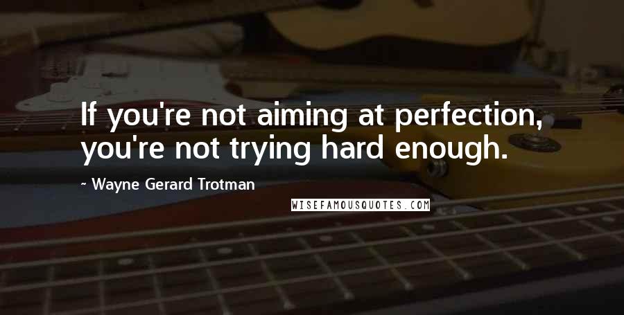 Wayne Gerard Trotman Quotes: If you're not aiming at perfection, you're not trying hard enough.