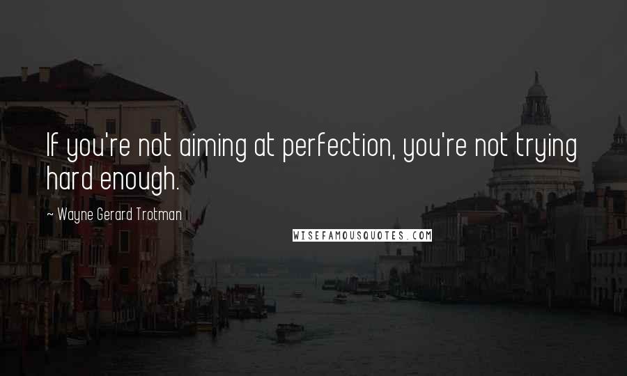 Wayne Gerard Trotman Quotes: If you're not aiming at perfection, you're not trying hard enough.