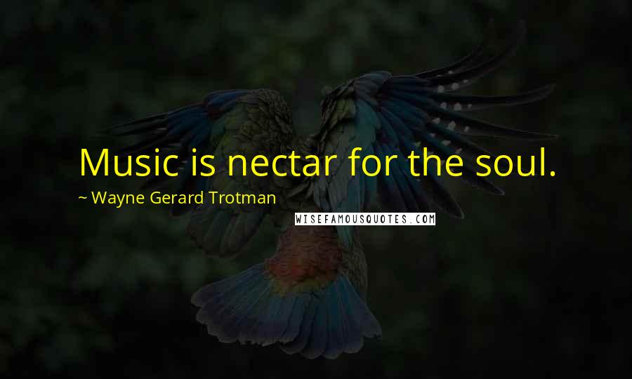 Wayne Gerard Trotman Quotes: Music is nectar for the soul.