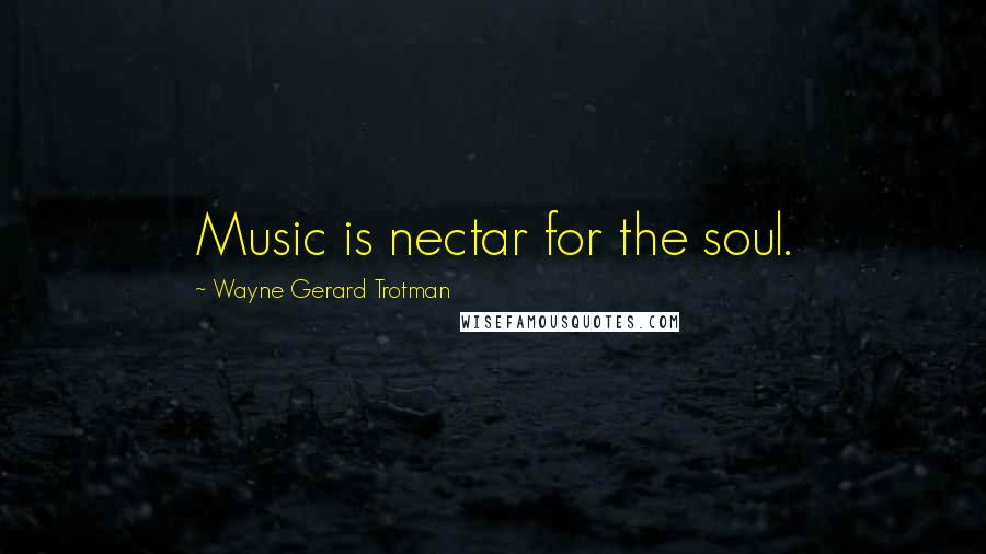 Wayne Gerard Trotman Quotes: Music is nectar for the soul.