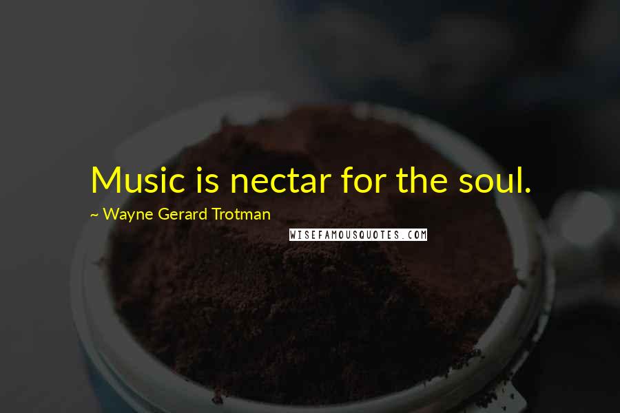 Wayne Gerard Trotman Quotes: Music is nectar for the soul.