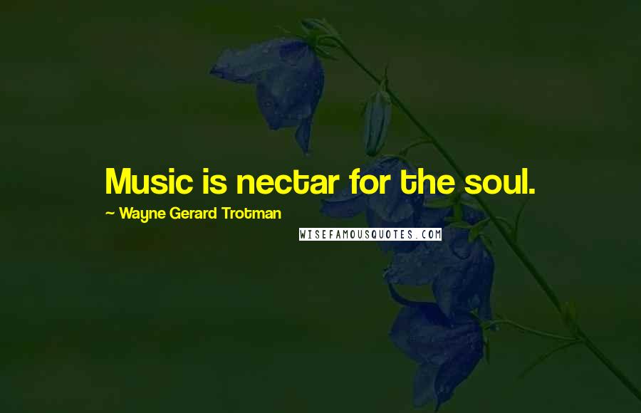 Wayne Gerard Trotman Quotes: Music is nectar for the soul.