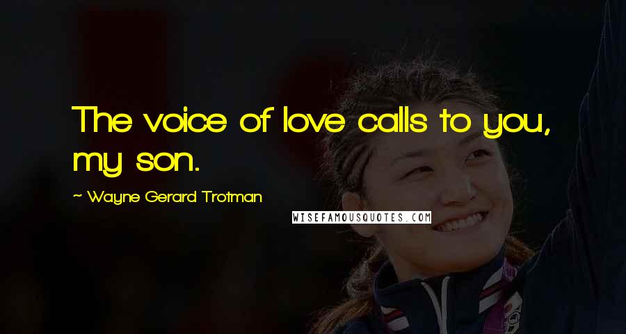 Wayne Gerard Trotman Quotes: The voice of love calls to you, my son.